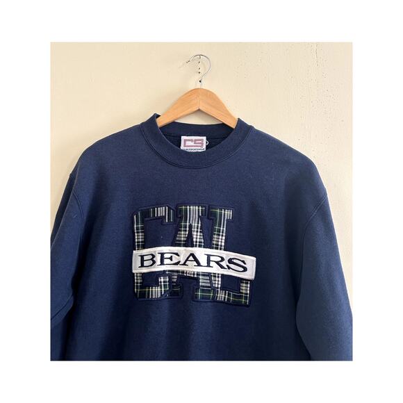 Vintage 90s UC Berkeley Cal Berkeley Bears Applique Crewneck Sweatshirt Medium - Picture 3 of 6